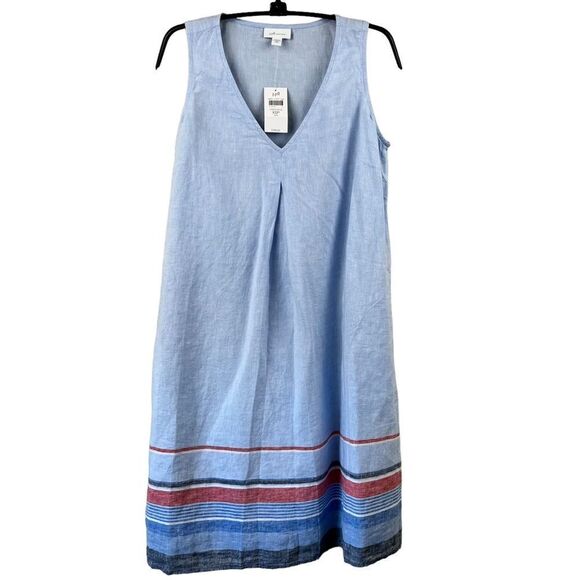 J.Jill Linen A Line Dress Cornflower Multi NWT - Picture 1 of 12